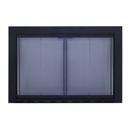 FIREPLACE GLASS DOORS Linear Aluminum Size #2 Black SL-4012BL